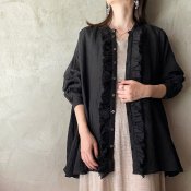 suzuki takayuki frilled blouse（スズキタカユキ フリルドブラウス）Black