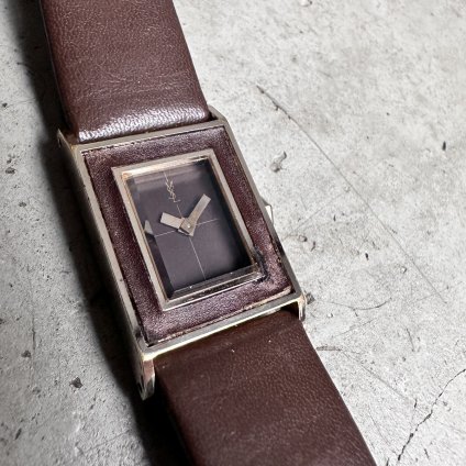 【電池交換済み】Yves Saint Laurent 腕時計 レクタンギュラ約18cmベルト