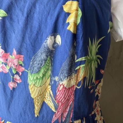 ơ ȥԥ ԡFrance Vintage Tropical Pattern Dress