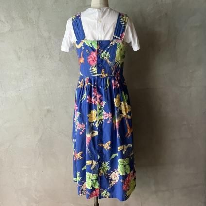 ơ ȥԥ ԡFrance Vintage Tropical Pattern Dress