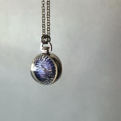 SEIKO セイコーペンダントウォッチ　手巻き　 球体　裏スケルトン SEIKO（セイコー）Pendant Watch 球体 パープル文字盤 裏面