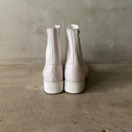 【別注カラー】BEAUTIFUL SHOES Buttoned Sidegore Boots（ビューティフルシューズ ボタンド サイドゴアブーツ） White
