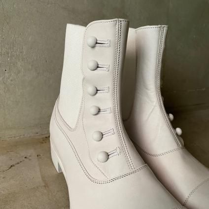 顼BEAUTIFUL SHOES Buttoned Sidegore Bootsʥӥ塼ƥե륷塼 ܥ ɥ֡ġ White