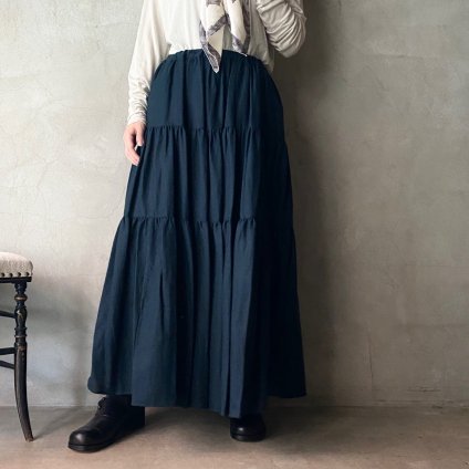 suzuki takayuki tiered skirt（スズキタカユキ ティアードスカート）Brine Blue- JeJe PIANO