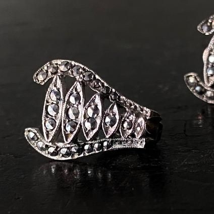 1930ǯ С ޡ 󥰡Silver Marcasite Earrings