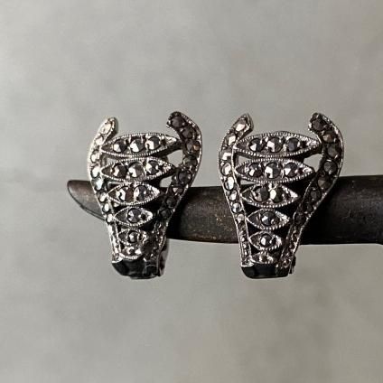 1930ǯ С ޡ 󥰡Silver Marcasite Earrings