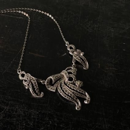 1955ǯ С ޡ ͥå쥹Silver Marcasite Necklace