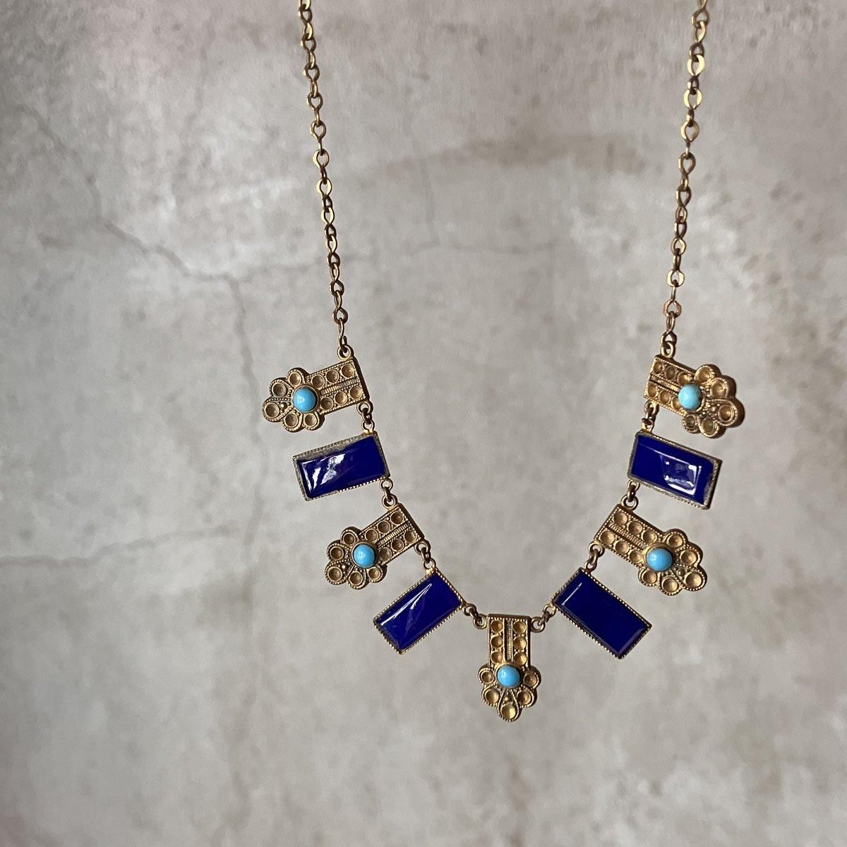 1920-30ǯ ᥿ 饹ͥå쥹Metal Glass Necklace