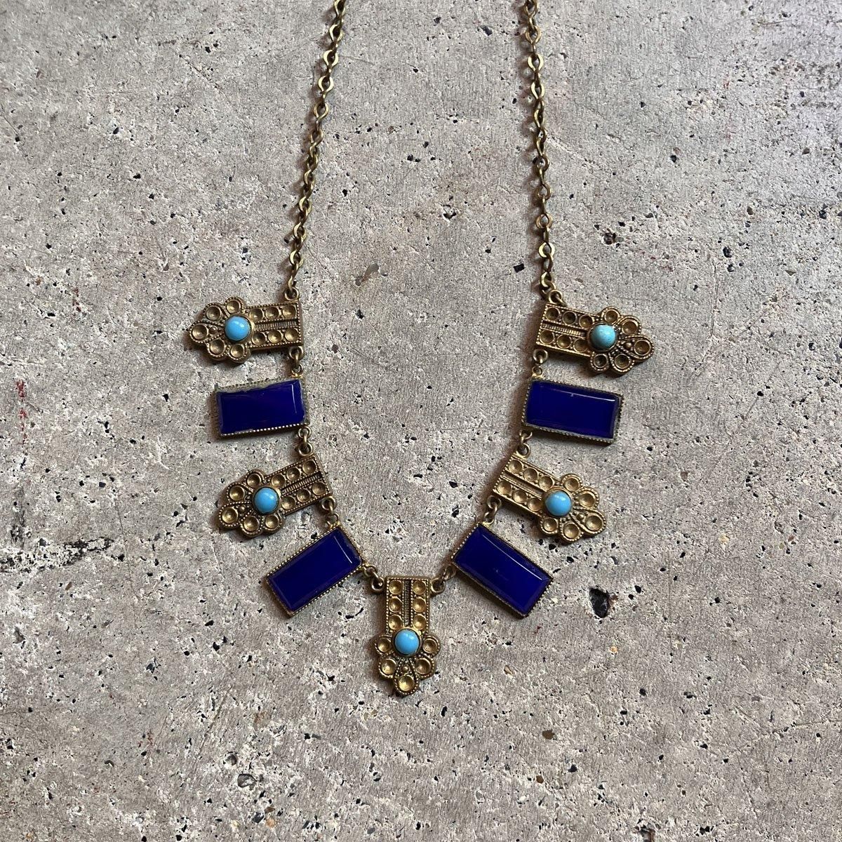 1920-30ǯ ᥿ 饹ͥå쥹Metal Glass Necklace