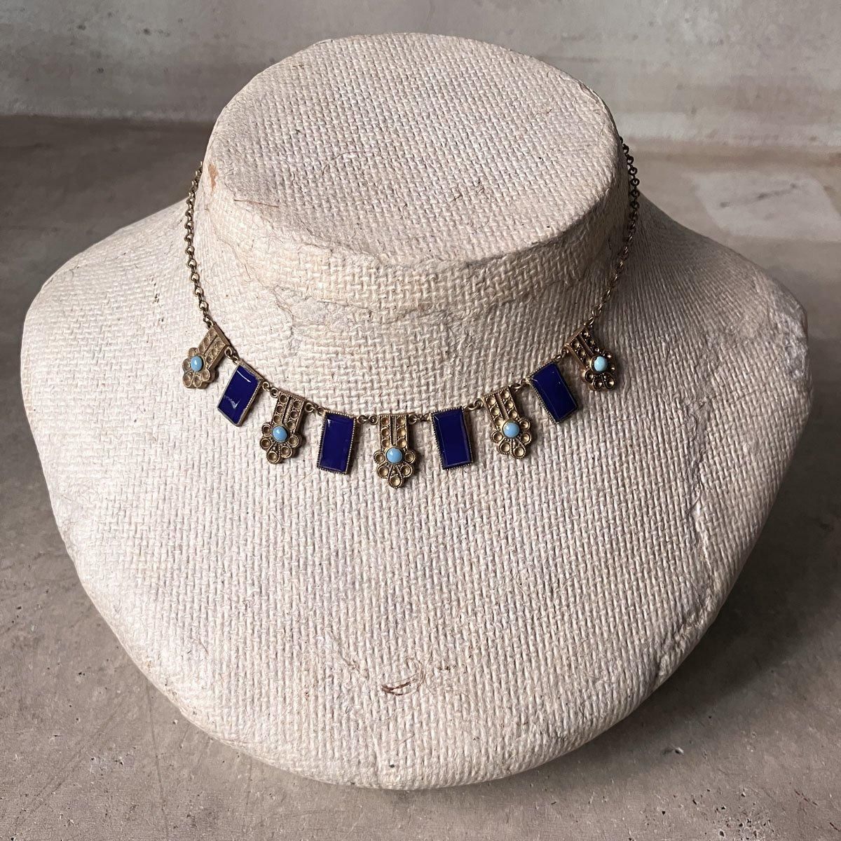 1920-30ǯ ᥿ 饹ͥå쥹Metal Glass Necklace