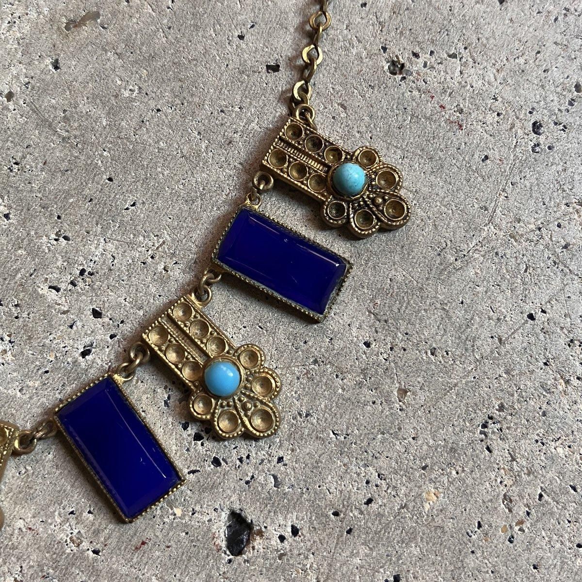 1920-30ǯ ᥿ 饹ͥå쥹Metal Glass Necklace