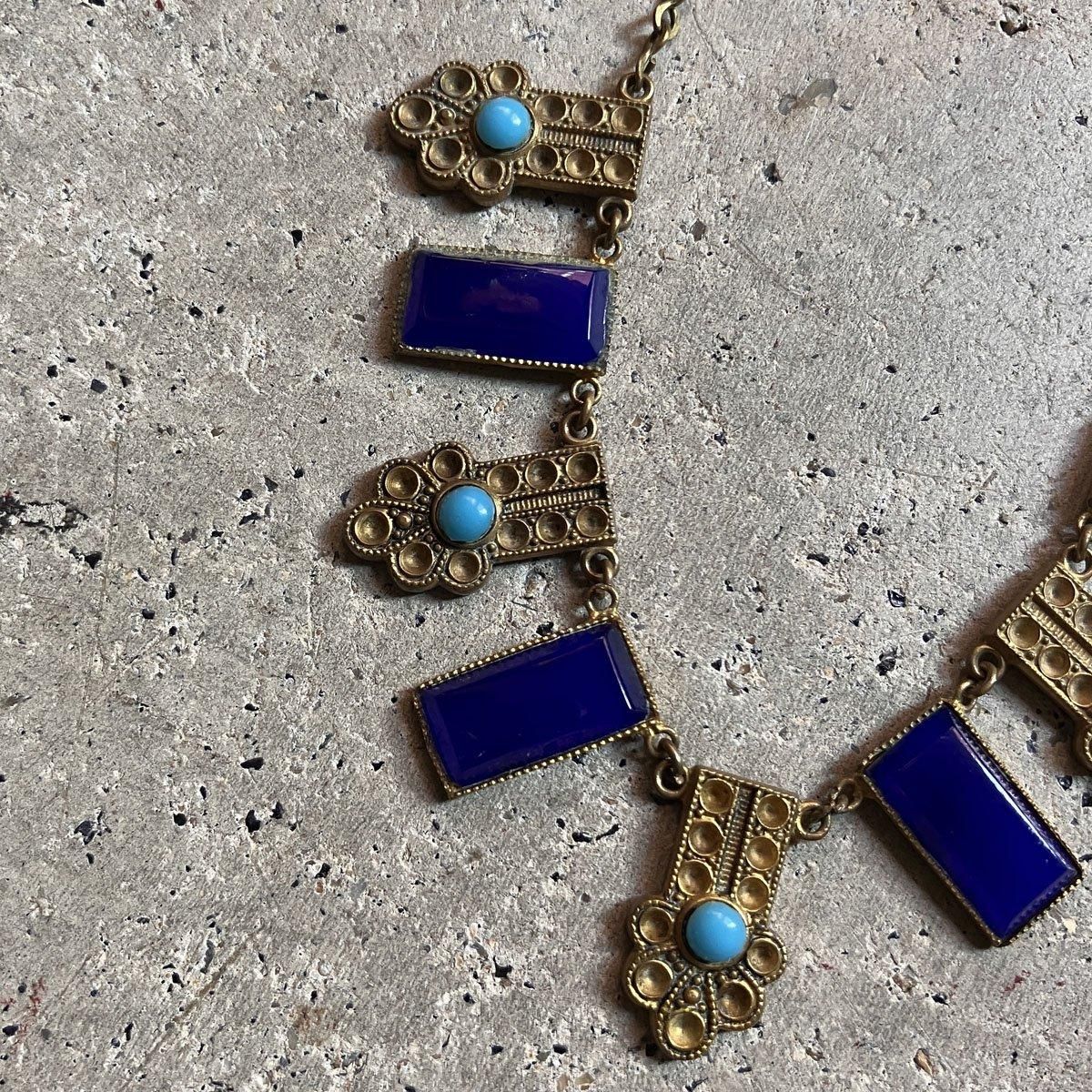 1920-30ǯ ᥿ 饹ͥå쥹Metal Glass Necklace