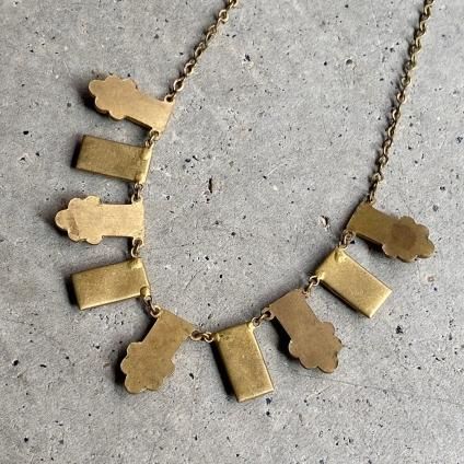 1920-30ǯ ᥿ 饹ͥå쥹Metal Glass Necklace