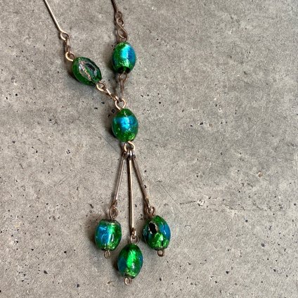 1920-30ǯ ᥿ ե륬饹 ͥå쥹 ꡼1920-30s Metal Glass Necklace