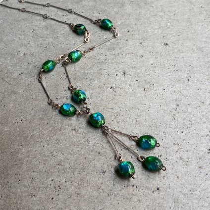 1920-30ǯ ᥿ ե륬饹 ͥå쥹 ꡼1920-30s Metal Glass Necklace