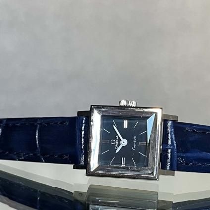 Omega Geneve オメガ ジュネーブ 621 レクタンギュラー 青文字盤 オメガ ジュネーブ 166.0098 青文字盤 1972年製 3763 | WATCH FACTORY