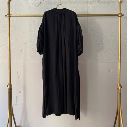 suzuki takayuki  puff-sleeve shirt dress （スズキタカユキ パフスリーブシャツドレス）Black