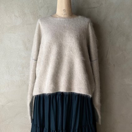 suzuki takayuki brushed knitting cape（スズキタカユキ ブラッシュド ニッティングケープ）Pale mist