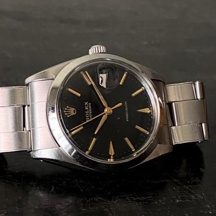 ROLEX OYSTER DATE(ロレックス オイスター デイト)ブラックミラーダイヤル 純正リベットブレス - JeJe PIANO ONLINE BOUTIQUE 神戸のアンティーク時計,ジュエリー,ファッション専門店 ROLEX OYSTER DATE(ロレックス オイスター デイト)ブラックミラーダイヤル 純正リベットブレス - JeJe PIANO ONLINE BOUTIQUE 神戸のアンティーク時計,ジュエリー,ファッション専門店