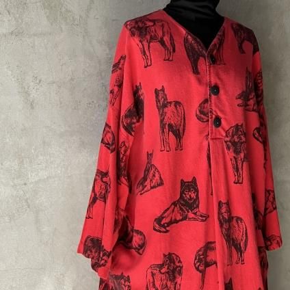 ơ СġVintage Oversized Wolf Shirt