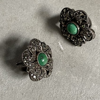 ơ С ޡ ե 󥰡Vintage Silver Marcasite flower Earrings