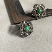 ヴィンテージ シルバー マーカサイト フラワー イヤリング（Vintage Silver Marcasite flower Earrings）