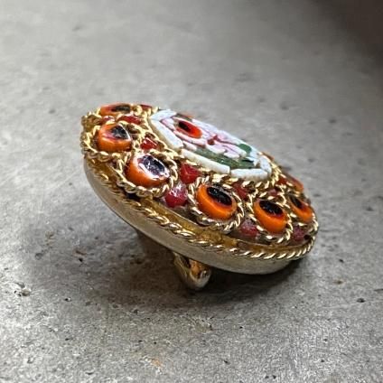 1960年代 ガラス メタル ローマンモザイクブローチ(1960's 1960年代 ガラス メタル ローマンモザイクブローチ(1960's