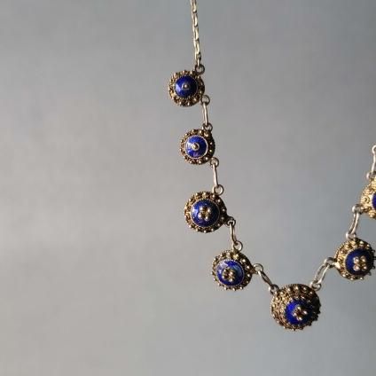 ȥꥢ С ʥ ͥå쥹Victorian Silver-gilt Enamel Necklace