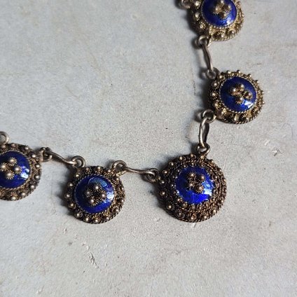 ȥꥢ С ʥ ͥå쥹Victorian Silver-gilt Enamel Necklace