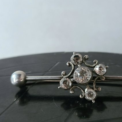 &ե ᥿ 饹 ֥Arts & Crafts Metal Glass brooch