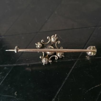 1900 - 1920年代 シルバー ガラス バー ブローチ（Silver Glass