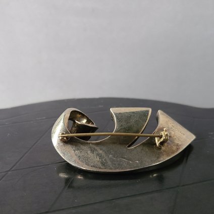 1940ǯ С 饹 ֥1940's Silver-gilt Glass Brooch