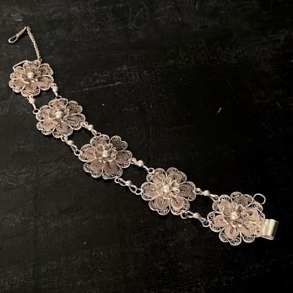 1900-30ǯ С եꥰ꡼ ֥쥹åȡ1900-30's Silver Filigree Bracelet