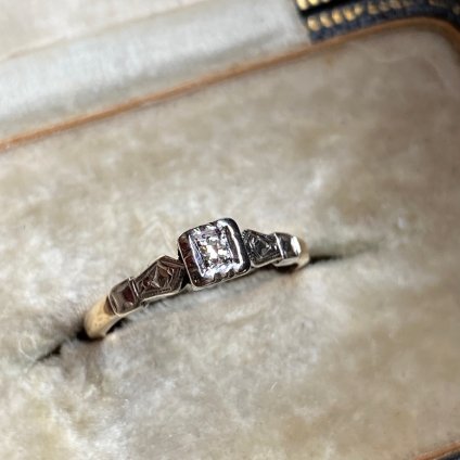 1920-30ǯ 18K  ץ  󥰡18KYG Platinum Diamond Ring