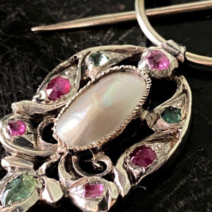 19 ȥ륳 С ԥ󥯥ե ӡ  ѡ ֥Silver Pink Sapphire Ruby Pearl Brooch