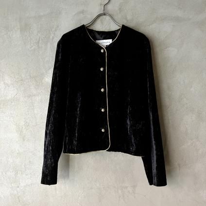 人気ショップ U.S. Vintage ジャケット（ ノーカラー ベルベット ヴィンテージ ジャケット・アウター