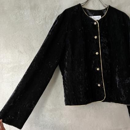 U.S. ヴィンテージ ベルベット ノーカラー ジャケット（ Vintage