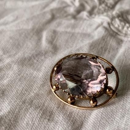 1910ǯ 9K ᥷ ֥9KYG Amethyst Brooch