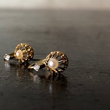 ȥꥢ 18K   ѡ ԥVictorian 18KYG Diamond Earrings