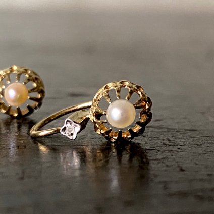ȥꥢ 18K   ѡ ԥVictorian 18KYG Diamond Earrings