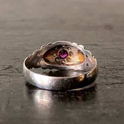 1905ǯ 18K ۥ磻ȥ ӡ  ץ󥰡18KWG Ruby Diamond Ring