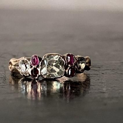 Victorian 12K  륳 ӡ ͥåȥ󥰡Victorian 12KYG Zircon Ruby Garnet Ring