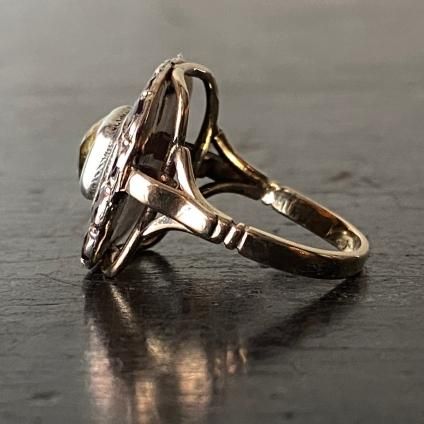Antique 9K С 륳 ͥå 󥰡Antique 9KYG Silver Zircon Garnet Ring