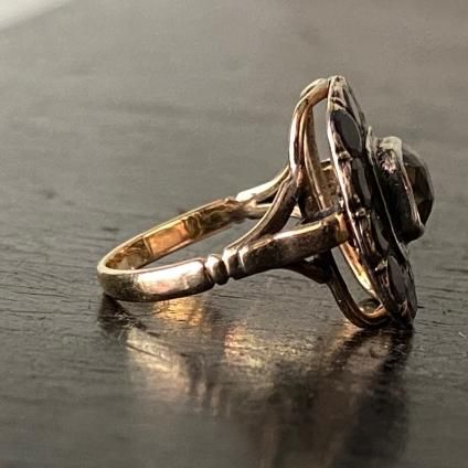 Antique 9K С 륳 ͥå 󥰡Antique 9KYG Silver Zircon Garnet Ring