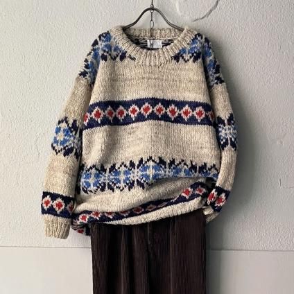 ơ  ɥ Ρե졼 ϥɥ˥åȡVintage Ecuador Hand Knit