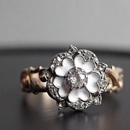ڤѡۥ硼 - ȥꥢ ʥ ɥ󥰡Georgian-early Victorian Diamond Enamel Ring