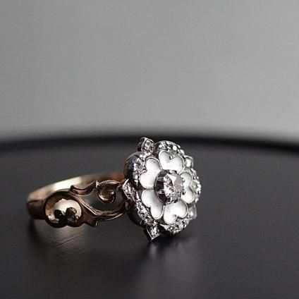ڤѡۥ硼 - ȥꥢ ʥ ɥ󥰡Georgian-early Victorian Diamond Enamel Ring