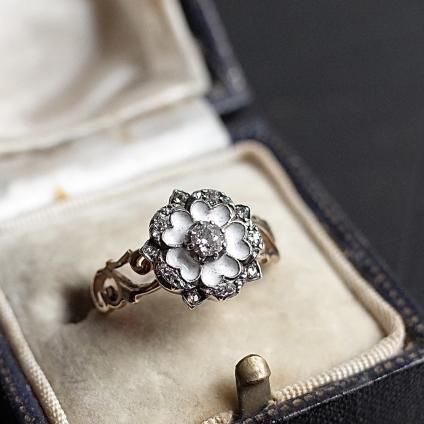 ڤѡۥ硼 - ȥꥢ ʥ ɥ󥰡Georgian-early Victorian Diamond Enamel Ring