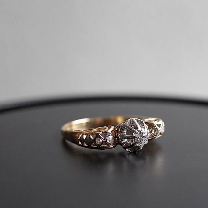 1900 - 1920ǯ 18  󥰡18KYG Diamond Ring