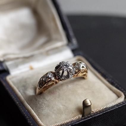 1900 - 1920ǯ 18  󥰡18KYG Diamond Ring